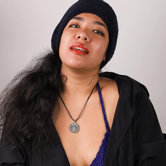 Tree of Life Necklace, Vintage Antique Tree of Life Moon Pendant, Faux Leather C - Picture 6 of 6